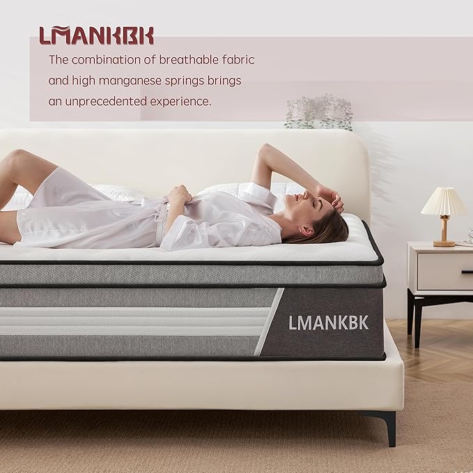 Twin Mattress, 10 Inch Innerspring Hybrid Mattresses in a Box with Gel Memory Foam, Individually Wrapped Encased Coil Pocket Spring Mattress, Pressure Relief, Medium Firm Support,39"*75"*10"…