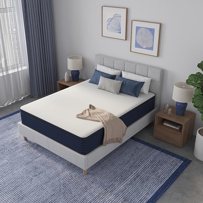 NapQueen King Size, 10 Inch New Victoria Hybrid Cooling Gel Infused Pocket Spring and Memory Foam Mattress, Bed in a Box, CertiPUR-US Certified