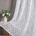MYSKY HOME Pom Pom White Sheer Curtains for Bedroom Girls Room Curtains 108 Inches Long for Nursery Kids Light Filtering Boho Window Drapes, Rod Pocket, 38" Wide, 2 Panels