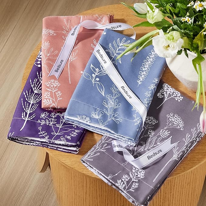 Bedsure Twin/Twin XL Comforter Set - Grayish Purple Bed Set, 2 Pieces Cute Floral Bedding, 1 Soft Reversible Botanical Flowers Comforter and 1 Pillow Sham