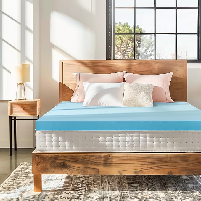 Subrtex Mattress Topper, Memory Foam Mattress Topper, Gel-Infused Memory Foam Topper for College and Dorm, Breathable Bed Toppers (4 Inch, Twin XL)