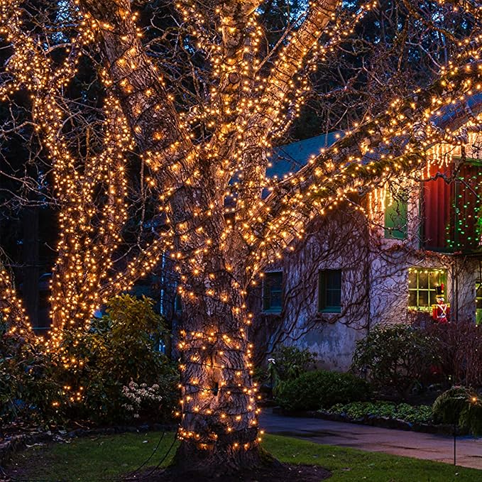 Christmas Lights 100 Count Mini Clear Lights 32ft White Wire Christmas Tree String Lights Set for Outdoor Indoor Christmas Decorations Wedding Decorations Valentines Day Decor,UL Certified (32feet)