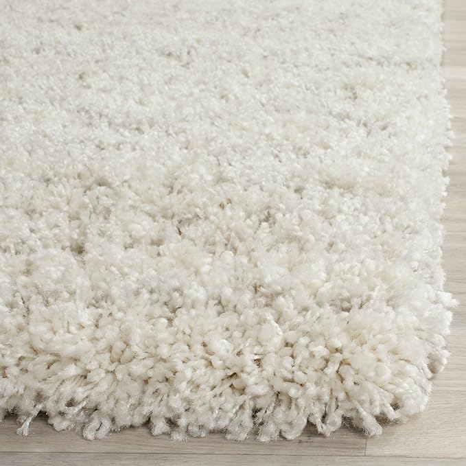 SAFAVIEH Arizona Shag Collection Area Rug - 9' x 12', Ivory & Beige, Moroccan Design, Non-Shedding & Easy Care, 1.6-inch Thick Ideal for High Traffic Areas in Living Room, Bedroom (ASG741A)