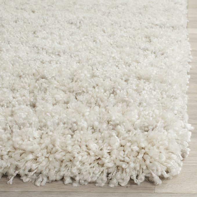 SAFAVIEH Arizona Shag Collection Runner Rug - 2'3" x 18', Ivory & Beige, Moroccan Design, Non-Shedding & Easy Care, 1.6-inch Thick Ideal for High Traffic Areas in Living Room, Bedroom (ASG741A)