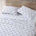 Eddie Bauer - Full Sheets, Cotton Flannel Bedding Set, Brushed For Extra Softness, Cozy Home Decor (Dog Friends White, Full)