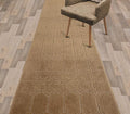 Custom Size Modern Abstract Floor Carpet Runner Rug for Hallways, Slip Resistant Latex Rubber Backed, 31 inch Wide X Customized Length, Art Gold Tan, 31 inch X 27 feet