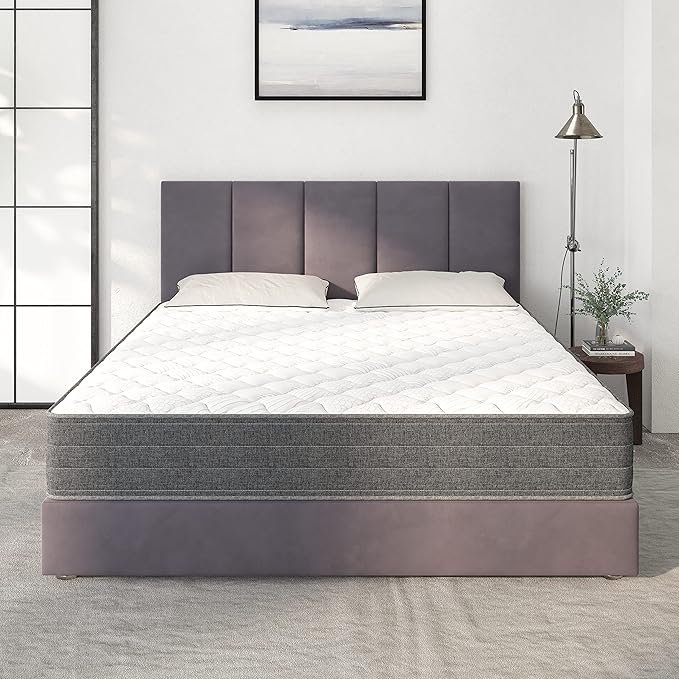 NapQueen Queen Mattress, 10 Inch Victoria Hybrid Cooling Gel Infused Pocket Spring and Memory Foam Mattress, Queen Size Mattress Bed in a Box, CertiPUR-US Certified, Fiberglass-Free Mattress