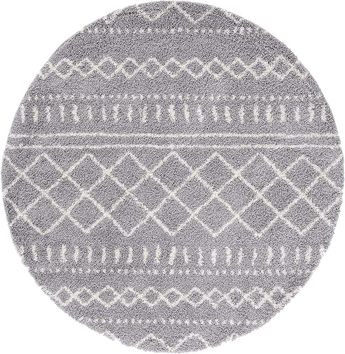 SAFAVIEH Arizona Shag Collection Area Rug - 6' x 8' Oval, Grey & Ivory, Non-Shedding & Easy Cleaning, Plush Thick Pile, Ideal for Living Room, Bedroom, Dining Space (ASG741G)