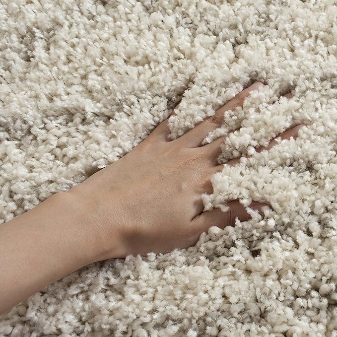 SAFAVIEH Arizona Shag Collection Runner Rug - 2'3" x 8', Ivory & Beige, Moroccan Design, Non-Shedding & Easy Care, 1.6-inch Thick Ideal for High Traffic Areas in Living Room, Bedroom (ASG741A)