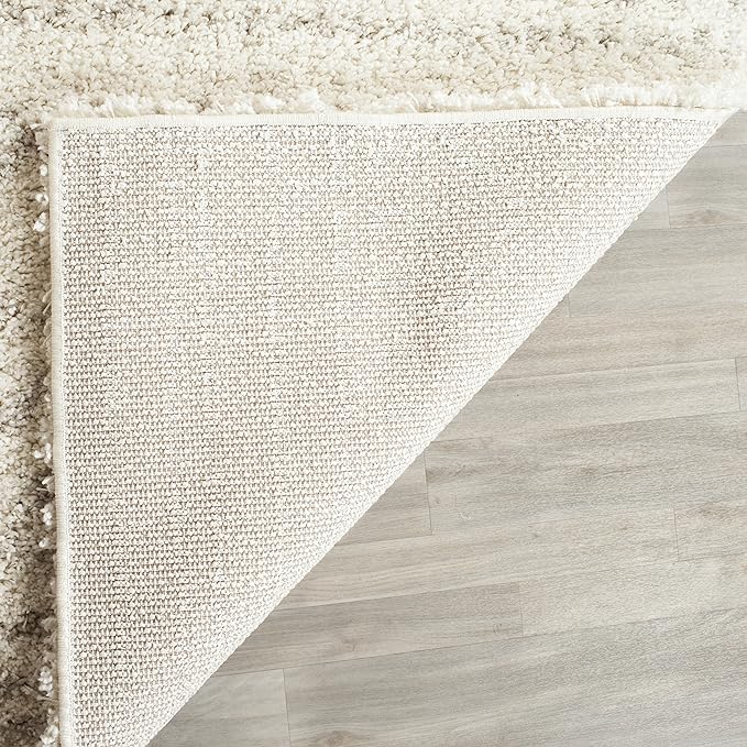 SAFAVIEH Arizona Shag Collection Runner Rug - 2'3" x 22', Ivory & Beige, Moroccan Design, Non-Shedding & Easy Care, 1.6-inch Thick Ideal for High Traffic Areas in Living Room, Bedroom (ASG741A)