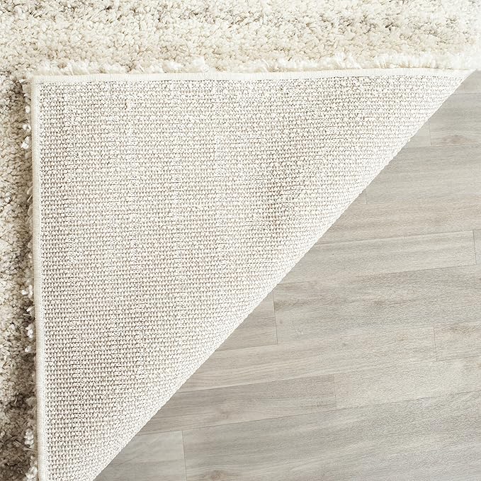 SAFAVIEH Arizona Shag Collection Runner Rug - 2'3" x 16', Ivory & Beige, Moroccan Design, Non-Shedding & Easy Care, 1.6-inch Thick Ideal for High Traffic Areas in Living Room, Bedroom (ASG741A)