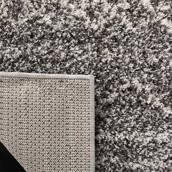 SAFAVIEH Arizona Shag Collection Area Rug - 6'7" x 9'2", Brown & Ivory, Moroccan Design, Non-Shedding & Easy Care, 1.6-inch Thick Ideal for High Traffic Areas in Living Room, Bedroom (ASG741B)